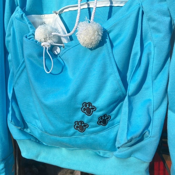 Soft, warm hoodie sweatshirt eith Poms Large fur baby pocket / fur family mom - Picture 2 of 13